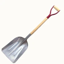 Pala Redonda de Aluminio con Mango de Madera